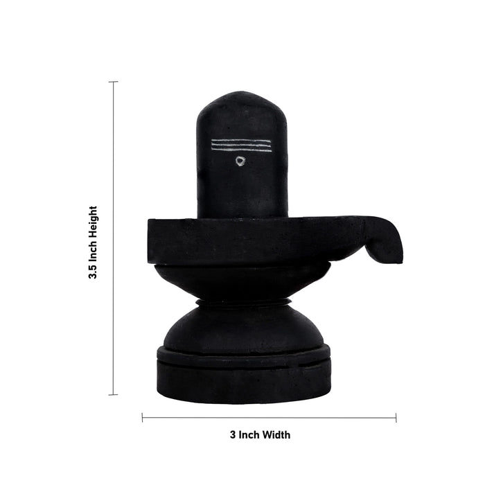 Shiva Ling Murti - 3.5 x 3 Inches | Soft Stone Statue / Shiva Lingam Idol For Worship
