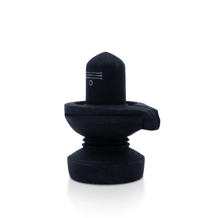 Shiva Lingam Statue - 4.5 x 3 Inches | Soft Stone Idol / Shiv Ling Murti For Pooja
