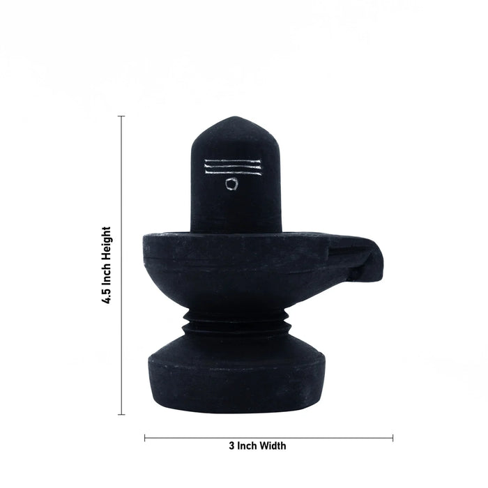 Shiva Lingam Statue - 4.5 x 3 Inches | Soft Stone Idol / Shiv Ling Murti For Pooja