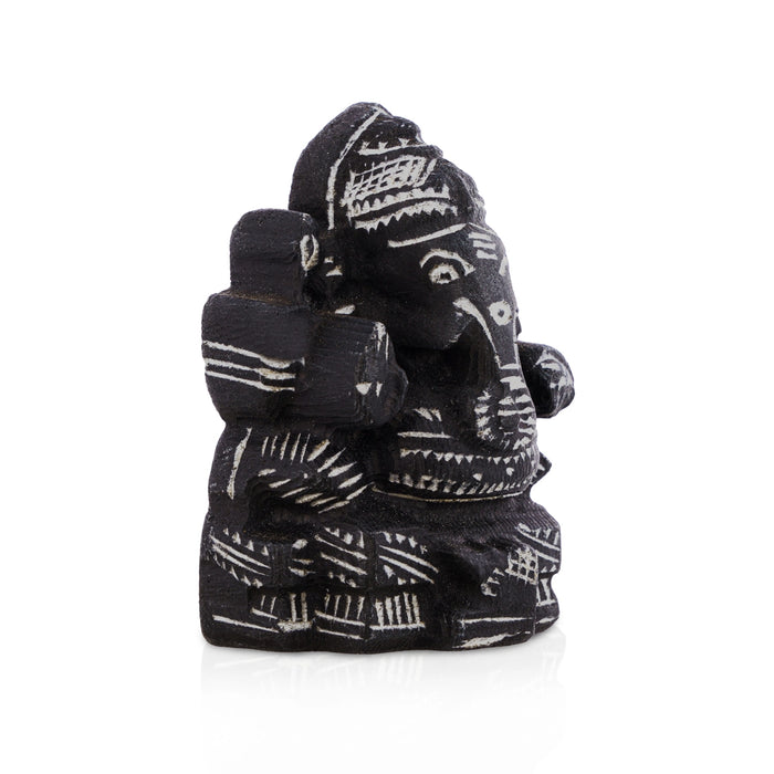 Vinayagar Sitting on Base Murti - 7 x 2 Inches | Soft Stone Ganesha Idol/ Ganpati Statue For Home