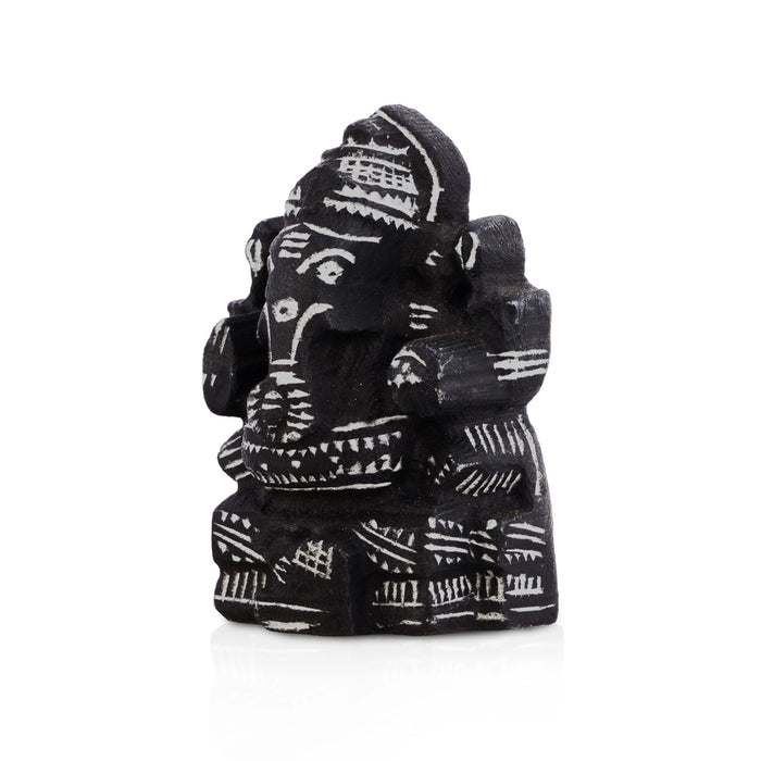 Vinayagar Sitting on Base Murti - 7 x 2 Inches | Soft Stone Ganesha Idol/ Ganpati Statue For Home