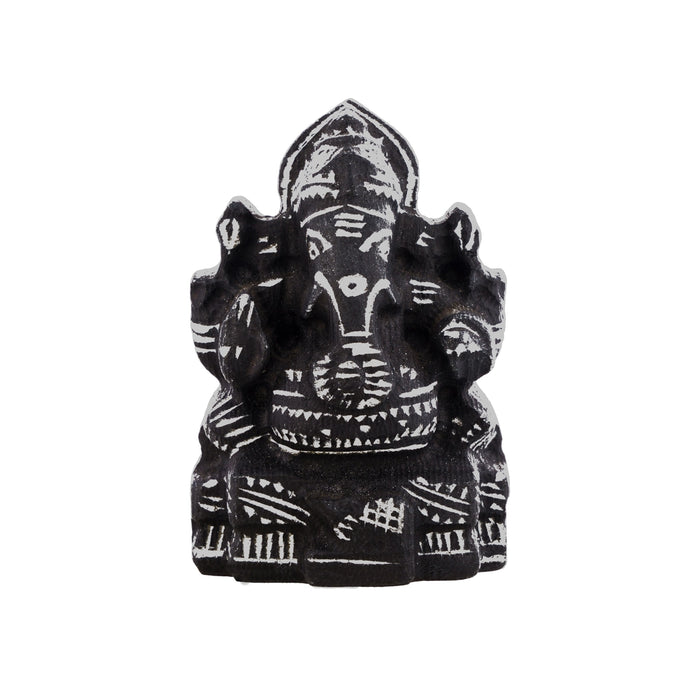 Vinayagar Sitting on Base Murti - 7 x 2 Inches | Soft Stone Ganesha Idol/ Ganpati Statue For Home