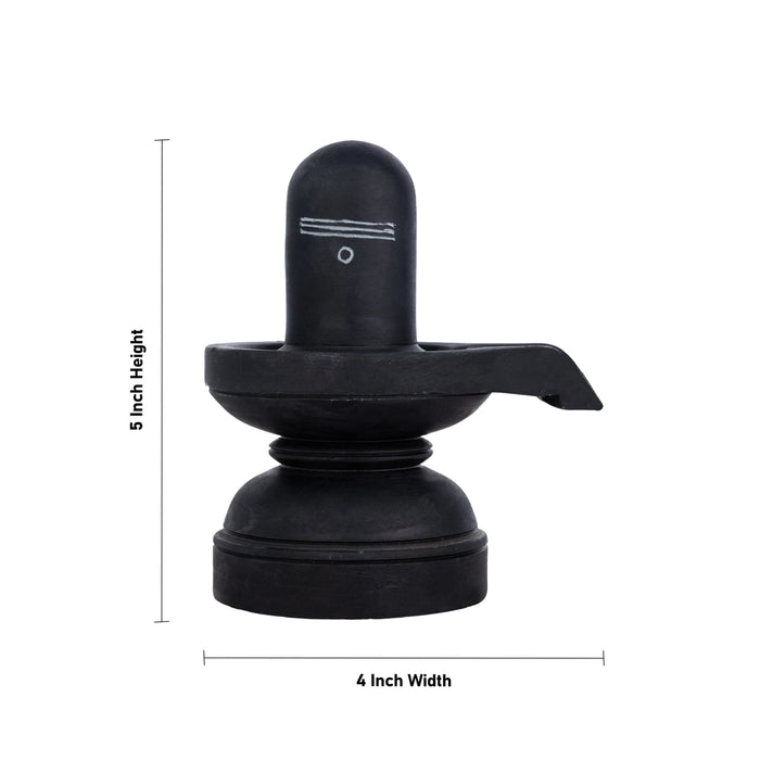 Shiv Ling Murti - 5 x 4 Inches | Soft Stone Shiva Lingam/ Shivling Idol For Pooja