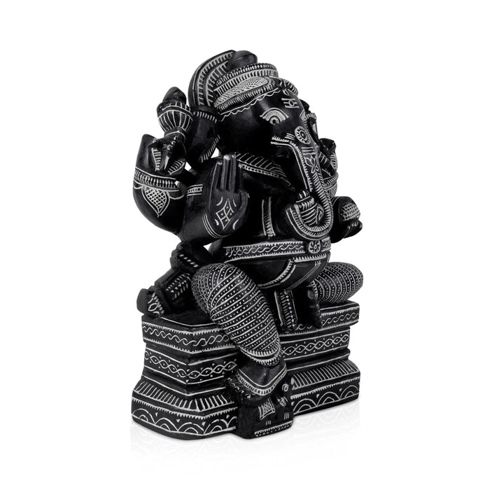 Ganapati Idol - 11 x 8 Inches | Vinayaka Statue/ Soft Stone Ganesha Statue for Pooja