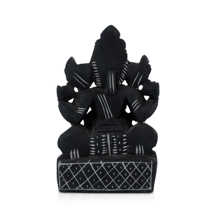 Ganesha Sitting on Base Murti - 5.5 x 3.75 Inches | Soft Stone Ganpati Idol/ Vinayagar Statue For Pooja