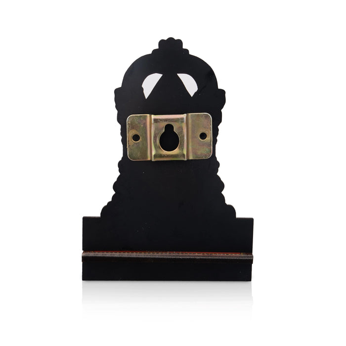 Sri Chakra Design Manai Palagai With Balaji Photo Frame - 4 x 3 Inches | Bajot With Picture Frame for Pooja/ 50 Gms