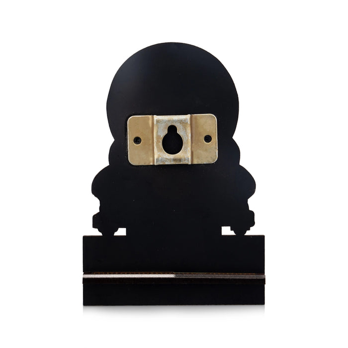 Sri Chakra Design Manai Palagai With Ganesha Photo Frame - 4 x 3 Inches | Bajot With Picture Frame for Pooja