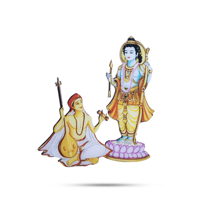 Rama Idol With Tyagaraja Fridge Magnet - 3.5 X 2.5 Inches | Picture Magnet/ Ramar Statue Photo Magnet For Home