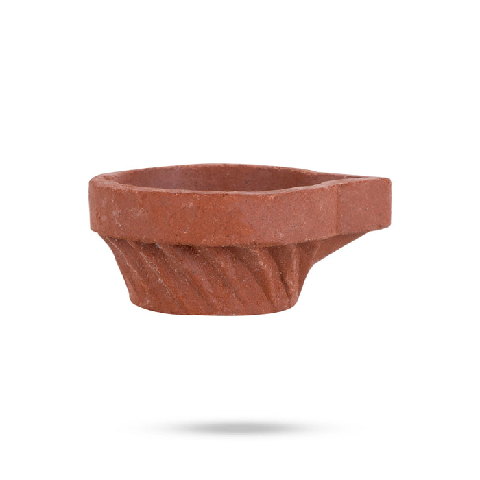 Agal Vilakku - 1.75 x 1.25 Inches | 12 Pcs/ Clay Deepam/ Clay Diya/ Oil Lamp for Pooja & Home Decor
