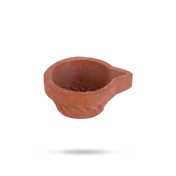 Agal Vilakku - 1.75 x 1.25 Inches | 12 Pcs/ Clay Deepam/ Clay Diya/ Oil Lamp for Pooja & Home Decor