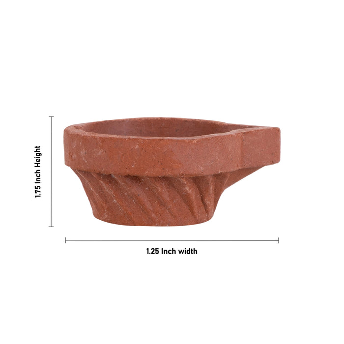 Agal Vilakku - 1.75 x 1.25 Inches | 12 Pcs/ Clay Deepam/ Clay Diya/ Oil Lamp for Pooja & Home Decor