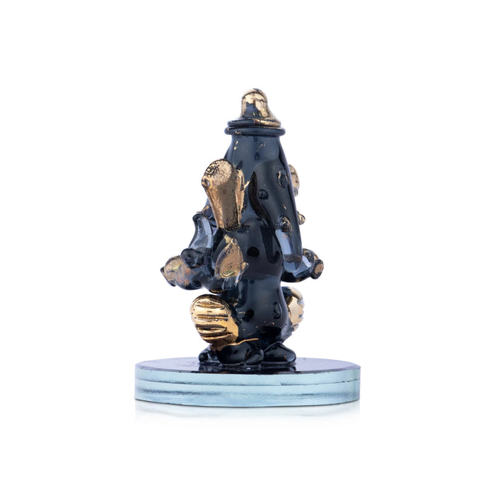 Ganesha Sitting on Base Murti - 3 x 1.5 Inches | Crystal Vinayagar Idol/ Ganpati Statue For Decoration
