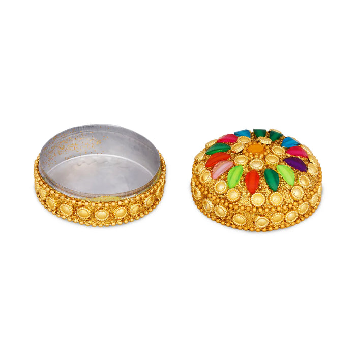 Kumkum Box - 2 X 1 Inches | 12 Pcs / Fancy Sindoor Box/ Kumkum Holder/ Decorative Pooja Dabbi