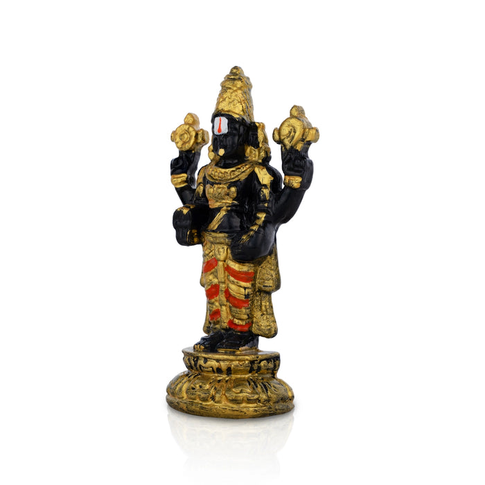 Balaji Standing On Base Murti - 5 x 2.5 Inches | Resin Perumal Idol/ Srinivasa Statue For Car Decor - Resin / Fiber / Marble Dust Murties | Giri USA