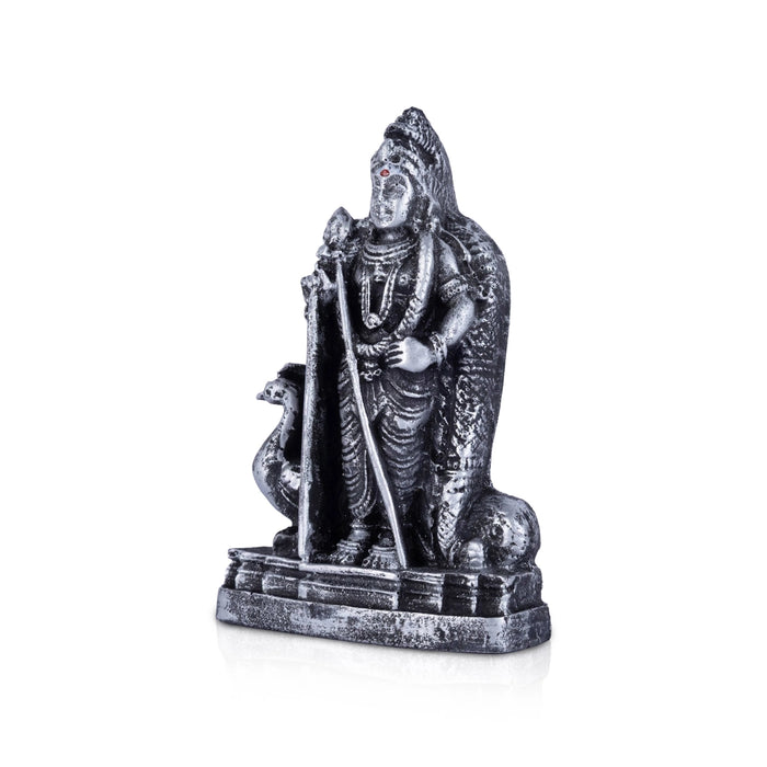 Murugan Standing On Base Murti - 4 x 2.5 Inches | Antique Resin Idol/ Karthikeyan Statue For Worship