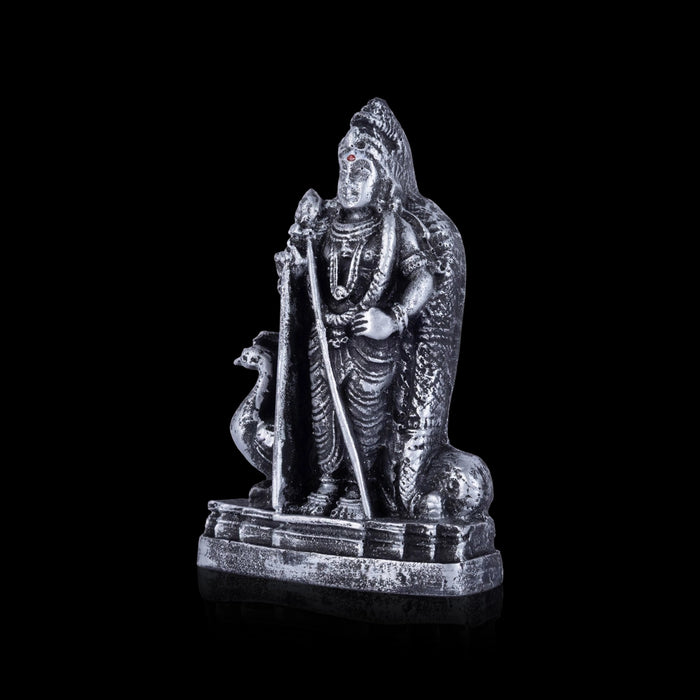 Murugan Standing On Base Murti - 4 x 2.5 Inches | Antique Resin Idol/ Karthikeyan Statue For Worship