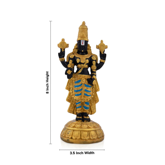 Balaji Murti - 8 x 3.5 Inches | Resin Balaji Statue/ Tirupati Balaji Idol for Pooja