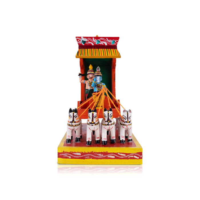 Radham Kondapalli Toy - 10 X 11 Inches | Handmade Showpiece/ Ratham Wooden Statue For Home Decor &Golu Display