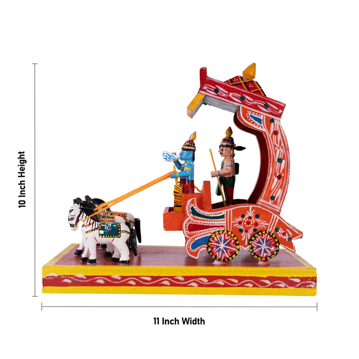 Radham Kondapalli Toy - 10 X 11 Inches | Handmade Showpiece/ Ratham Wooden Statue For Home Decor &Golu Display