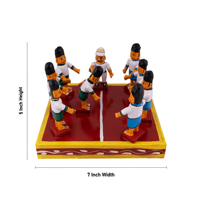 Kabadi Wooden Golu Bommai Set - 5 x 7 Inches | Giri Golu Doll/ Navaratri Golu Bomma/ Gombe/ Bommai