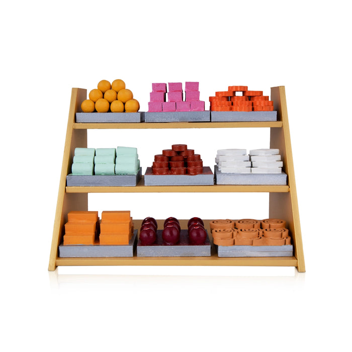 Sweet Shop Wooden Golu Bommai - 6 x 7.5 Inches | Golu Doll/ Navaratri Golu Bomma/ Gombe/ Bommai