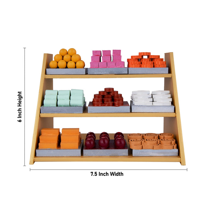 Sweet Shop Wooden Golu Bommai - 6 x 7.5 Inches | Golu Doll/ Navaratri Golu Bomma/ Gombe/ Bommai