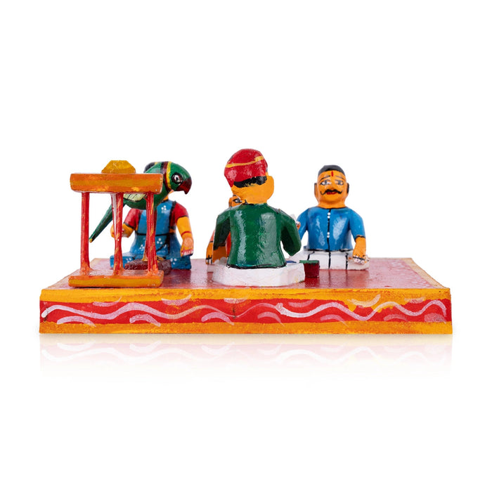 Chilaka Jyothisham Kondapalli Toy - 4 X 7.75 Inches | Handmade Showpiece/ Josyam Wooden Statue For Golu Display