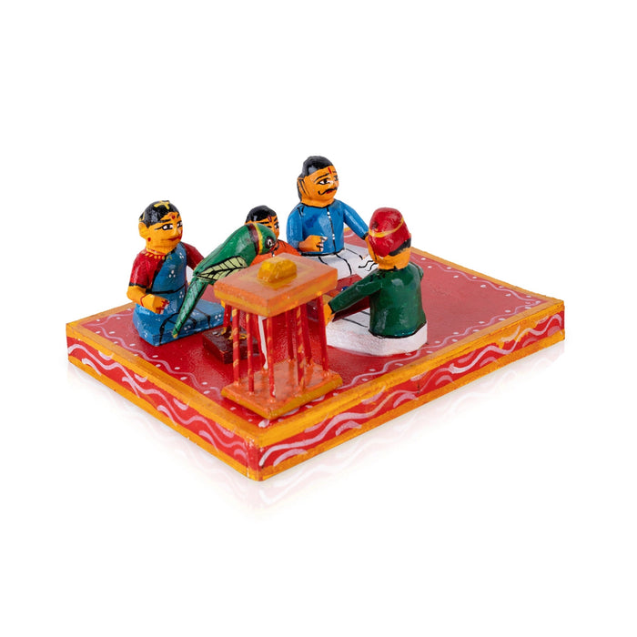 Chilaka Jyothisham Kondapalli Toy - 4 X 7.75 Inches | Handmade Showpiece/ Josyam Wooden Statue For Golu Display
