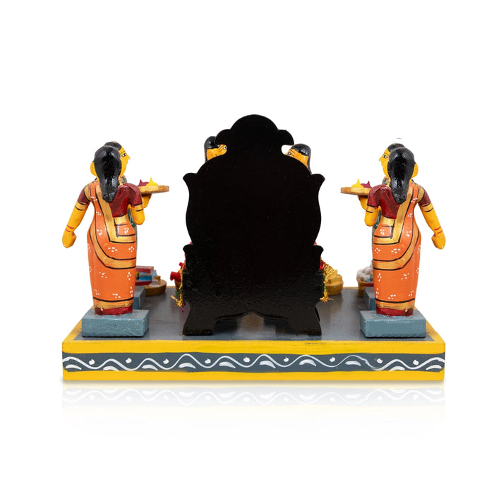 Seemantham Kondapalli Bommalu - 7 X 9.5 Inches | Kolu Bommai/ Golu Doll/ Wood Sculpture For Home Decor