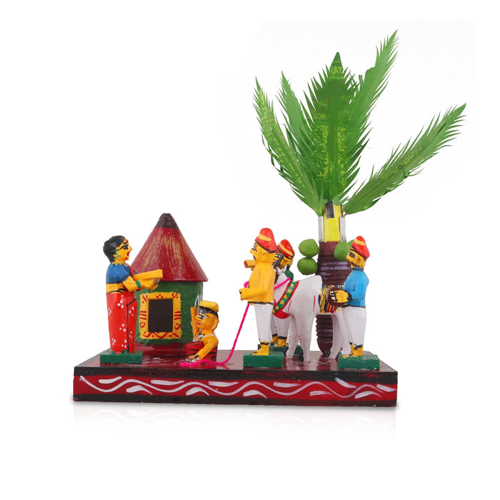 Sankranti Set - 6 Inches | Wood Sculpture/ Golu Bommai for Home Decor