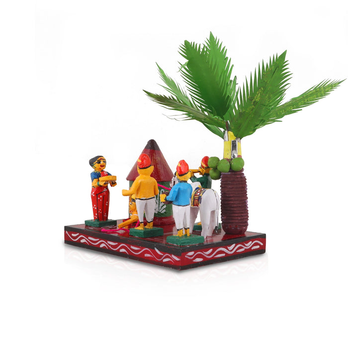 Sankranti Set - 6 Inches | Wood Sculpture/ Golu Bommai for Home Decor