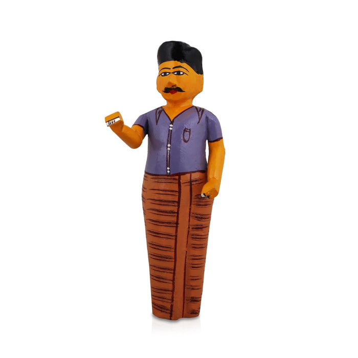 Pani Puri Seller - 6 X 5 Inches | Decorative Showpiece/ Wood Sculpture For Home Decor & Festive Gifting