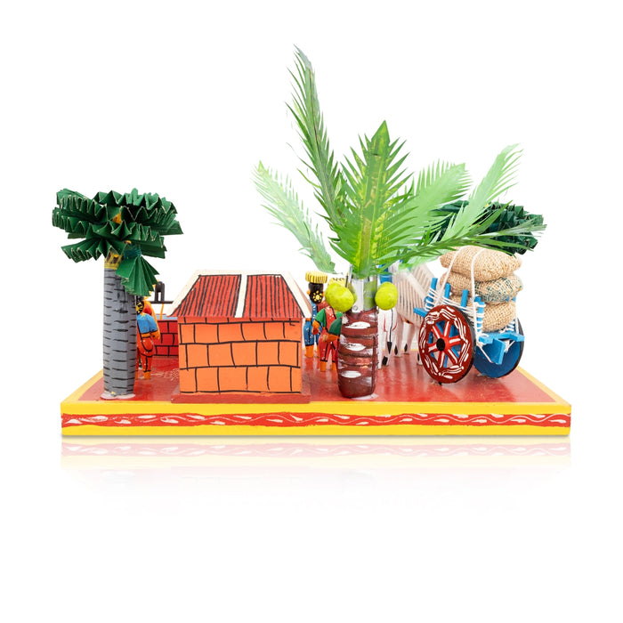 Village Kondapalli Bommalu- 8 X 16.5 Inches | Kolu Bommai/Golu Doll/ Wood Sculpture For Navaratri Golu Display