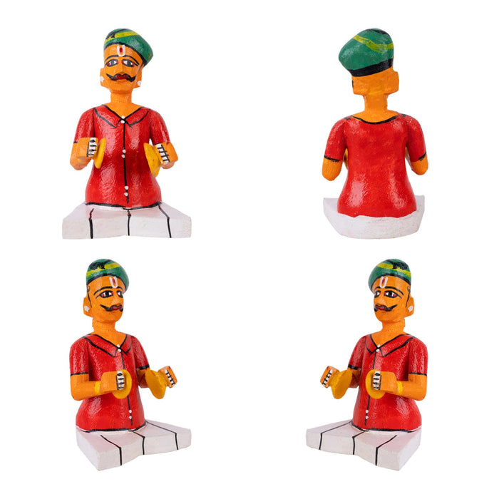 Wedding Kondapalli Toy Set- 8 X 11 Inches | Marriage Handmade Showpiece/Wooden Statue For Home & Golu Display