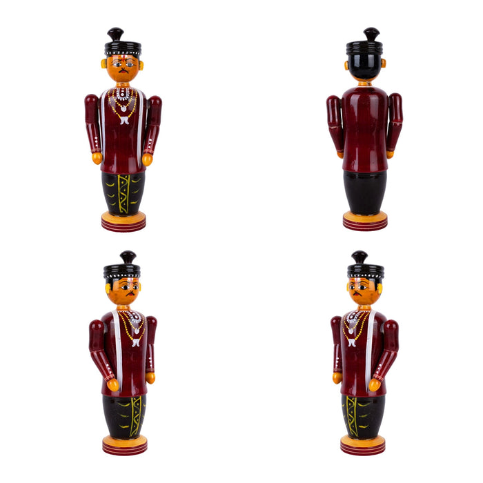 Wedding Kondapalli Toy Set- 8 X 11 Inches | Marriage Handmade Showpiece/Wooden Statue For Home & Golu Display