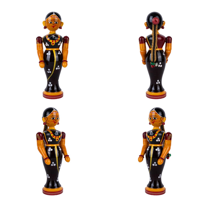 Wedding Kondapalli Toy Set- 8 X 11 Inches | Marriage Handmade Showpiece/Wooden Statue For Home & Golu Display