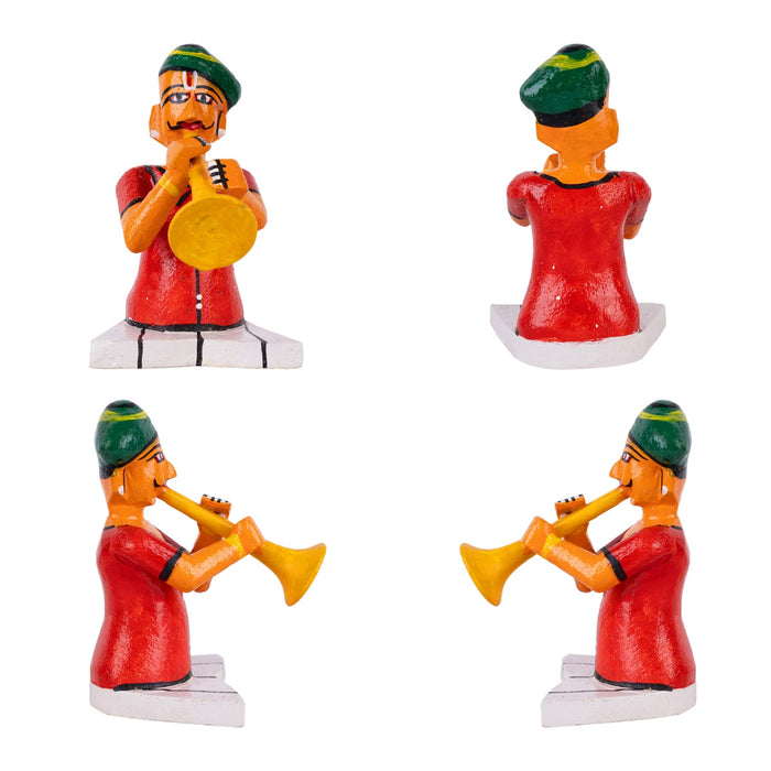 Wedding Kondapalli Toy Set- 8 X 11 Inches | Marriage Handmade Showpiece/Wooden Statue For Home & Golu Display