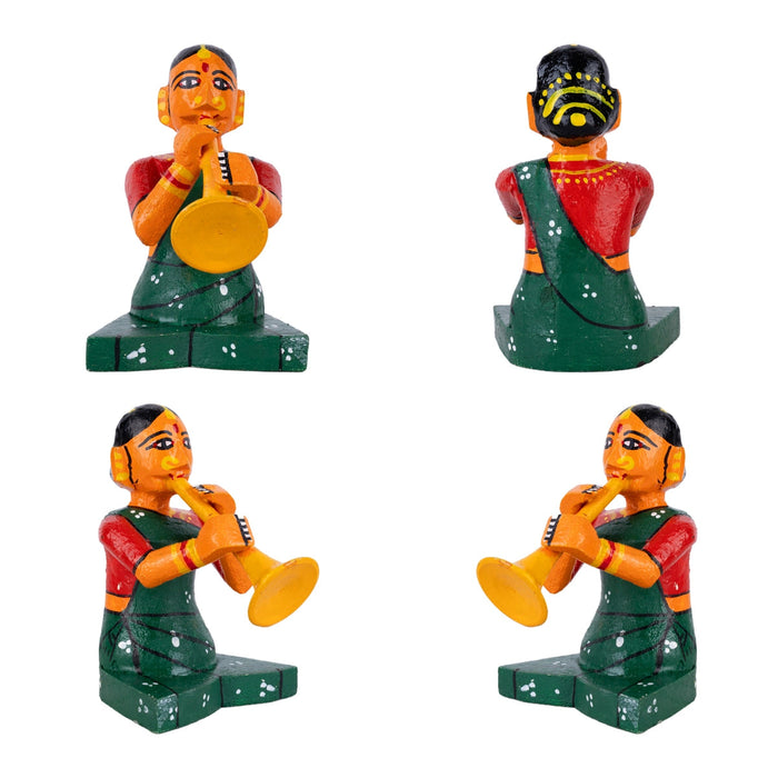Wedding Kondapalli Toy Set- 8 X 11 Inches | Marriage Handmade Showpiece/Wooden Statue For Home & Golu Display
