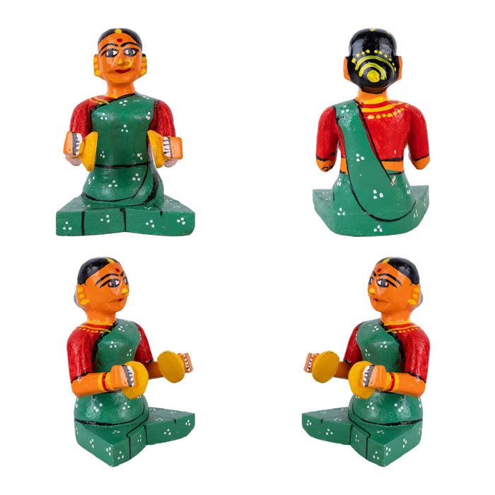 Wedding Kondapalli Toy Set- 8 X 11 Inches | Marriage Handmade Showpiece/Wooden Statue For Home & Golu Display