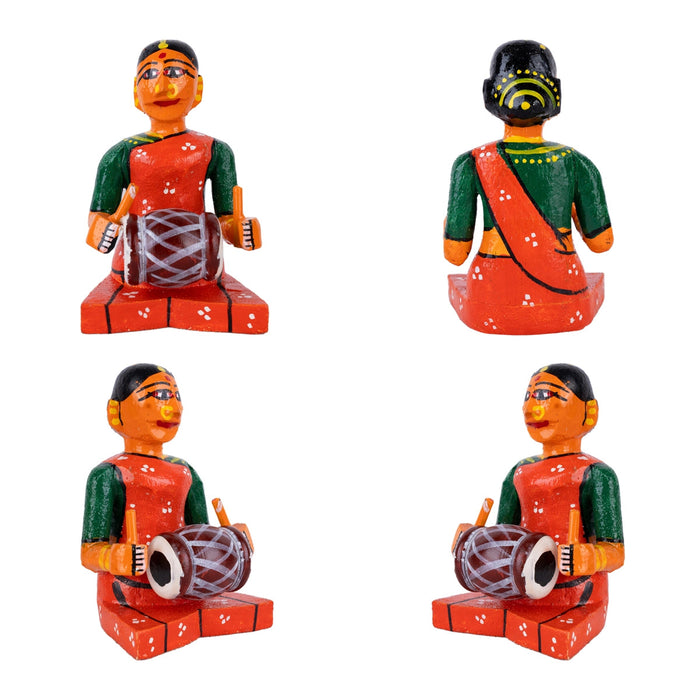 Wedding Kondapalli Toy Set- 8 X 11 Inches | Marriage Handmade Showpiece/Wooden Statue For Home & Golu Display