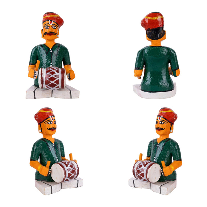 Wedding Kondapalli Toy Set- 8 X 11 Inches | Marriage Handmade Showpiece/Wooden Statue For Home & Golu Display