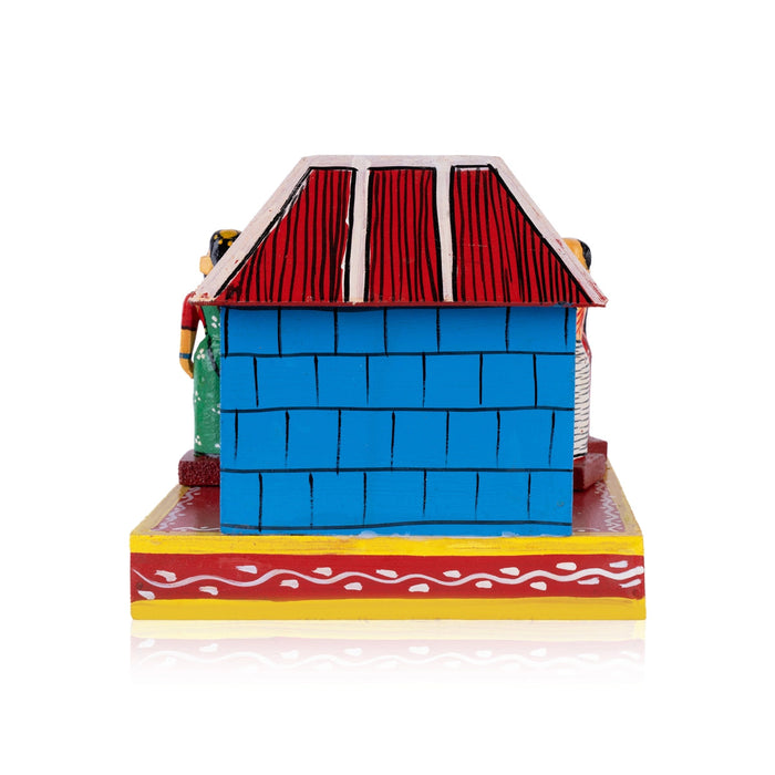 House Warming Kondapalli Toy - 6.5 X 7.5 Inches | Handmade Showpiece/ Wooden Statue For Home Decor And Gifting