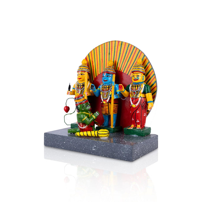 Ram Darbar Kondapalli Toy - 7.75 X 7 Inches | Rama Handmade Showpiece/ Wooden Statue For Home Decor & Gifting