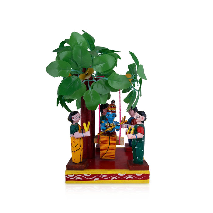 Brindhavanam Wooden Golu Bommai Set - 13 x 6.5 Inches | Giri Golu Doll/ Navaratri Golu Bomma/ Gombe/ Bommai