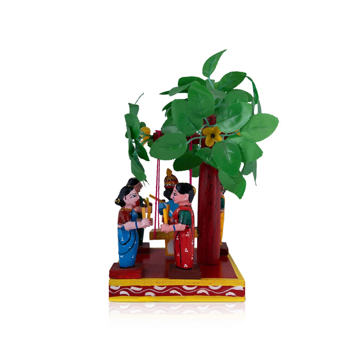 Brindhavanam Wooden Golu Bommai Set - 13 x 6.5 Inches | Giri Golu Doll/ Navaratri Golu Bomma/ Gombe/ Bommai