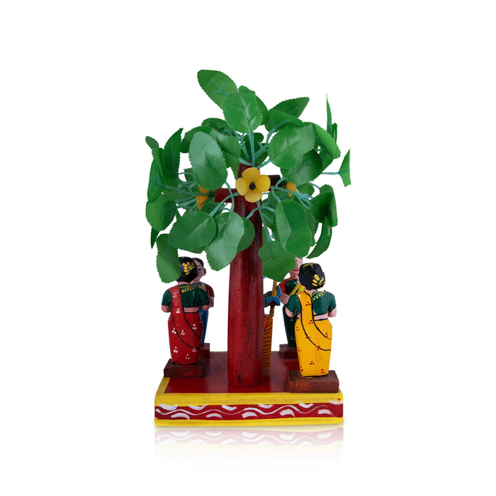 Brindhavanam Wooden Golu Bommai Set - 13 x 6.5 Inches | Giri Golu Doll/ Navaratri Golu Bomma/ Gombe/ Bommai