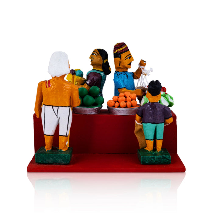 Market Wooden Golu Bommai Set - 5.5 x 6 Inches | Giri Golu Doll/ Navaratri Golu Bomma/ Gombe/ Bommai