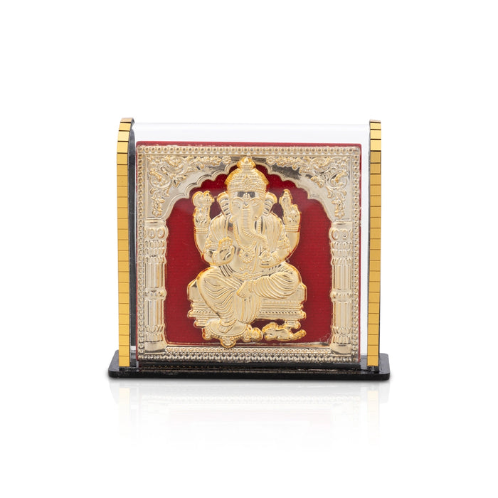 Ganesh Murti Acrylic Photo Frame Stand - 2.75 x 3 Inches | Acrylic Picture Frame/ Acrylic Photo Stand for Car