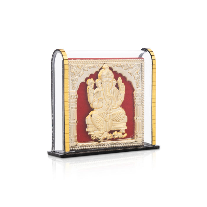 Ganesh Murti Acrylic Photo Frame Stand - 2.75 x 3 Inches | Acrylic Picture Frame/ Acrylic Photo Stand for Car