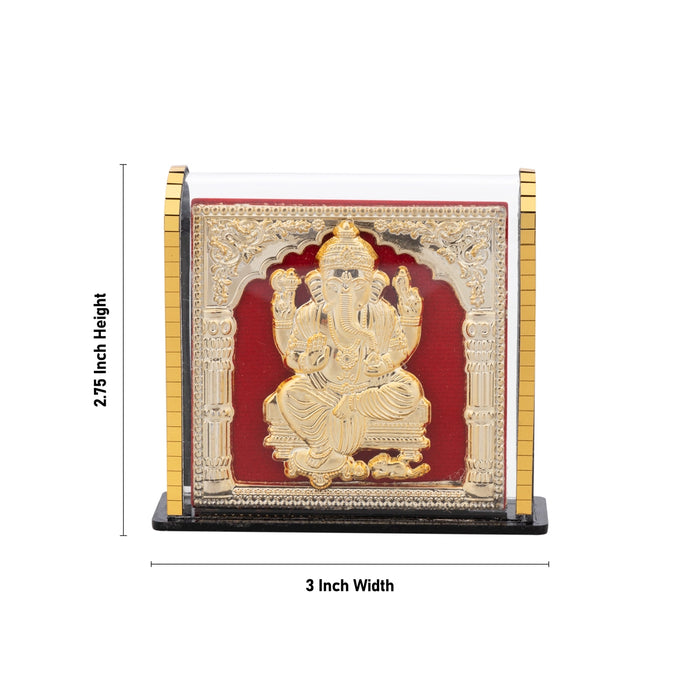 Ganesh Murti Acrylic Photo Frame Stand - 2.75 x 3 Inches | Acrylic Picture Frame/ Acrylic Photo Stand for Car
